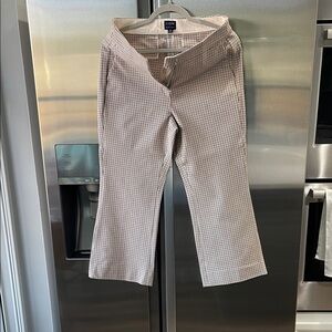 J. Crew Factory Plaid Flare Pants - Black, Camel and White